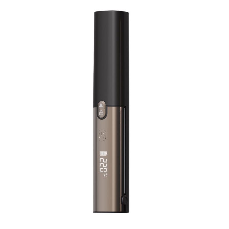 Brown Cordless 2-in-1 Hair Straightener and Curler - Rechargeable Mini Styling Tool with Ceramic Coating, LED Display, 4 Temperature Settings, Travel Friendly Design for Women