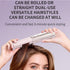 Brown Cordless 2-in-1 Hair Straightener and Curler - Rechargeable Mini Styling Tool with Ceramic Coating, LED Display, 4 Temperature Settings, Travel Friendly Design for Women