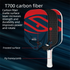 Black T700 Carbon Fiber Pickleball Paddle - 16mm Thick - Power Air Aerodynamic Design, PP Honeycomb Core, Ergonomic Grip, USAPA Approved Standard for Competitive Play
