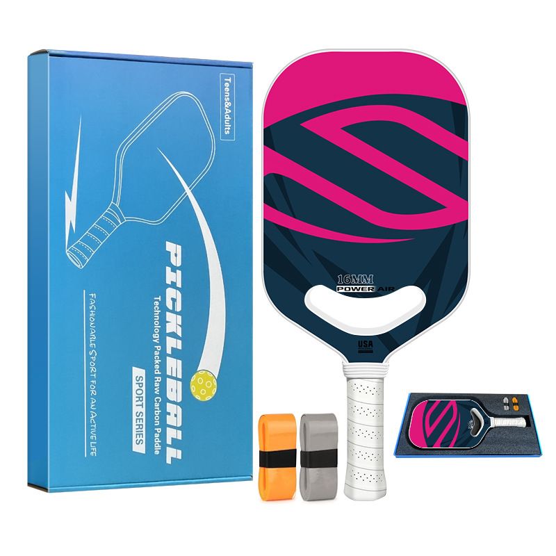 Pink T700 Carbon Fiber Pickleball Paddle - 16mm Thick - Power Air Aerodynamic Design, PP Honeycomb Core, Ergonomic Grip, USAPA Approved Standard for Competitive Play