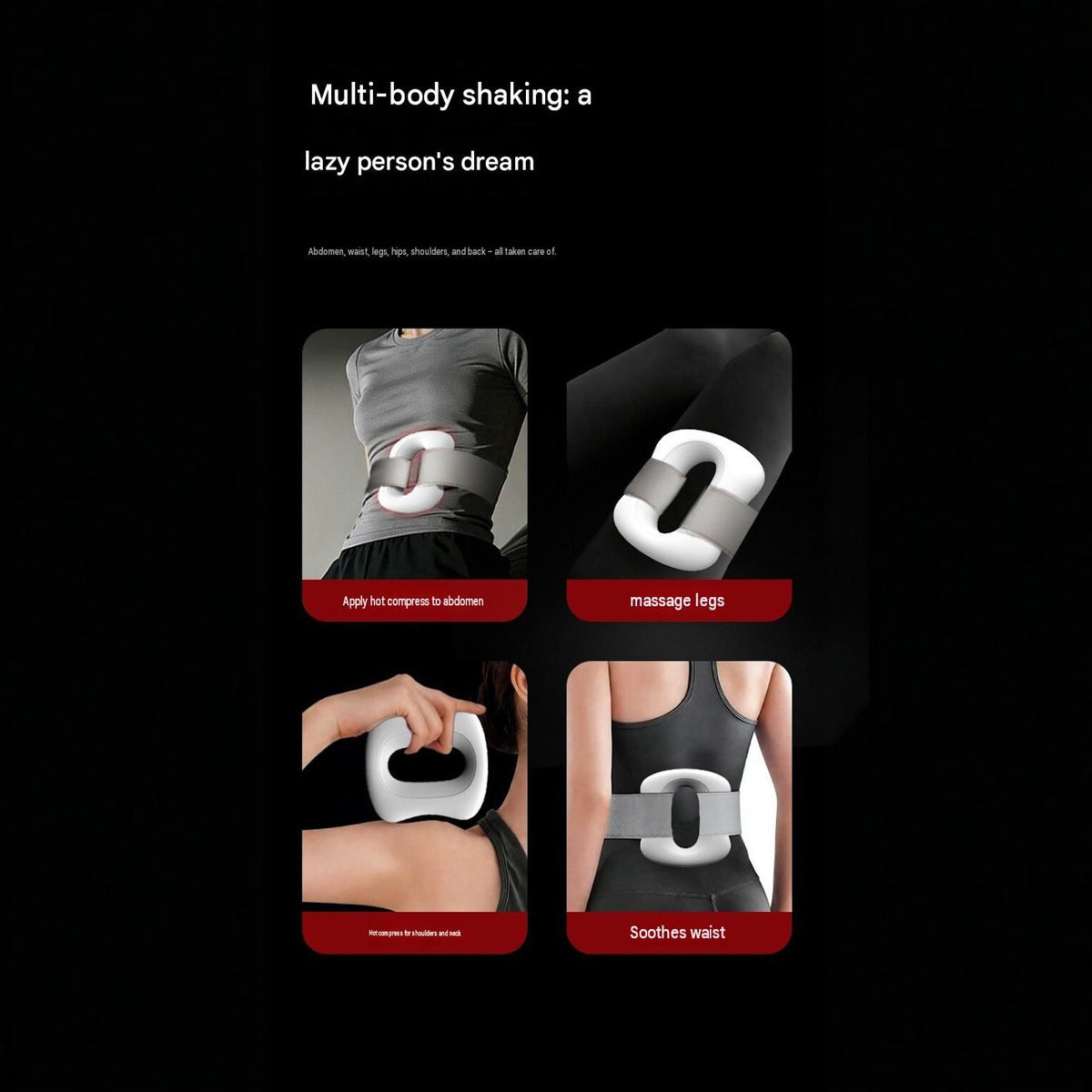 2 Pack Portable Fascia Ring Massager with Heat - 9 Speed Vibration, 40C Warmth, 2000mAh Battery, ABS Body, for Waist Abdomen Shoulder Neck Relaxation