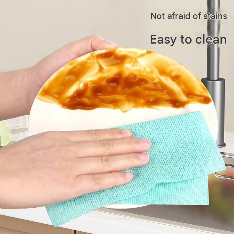 Green Disposable Microfiber Cleaning Cloths-Buy two get one free, so you'll receive three items in total - 20 Pack 20x20cm Polyester Kitchen Wipes, Lint-Free, Reusable, Wet & Dry Use, Easy Rinse Design