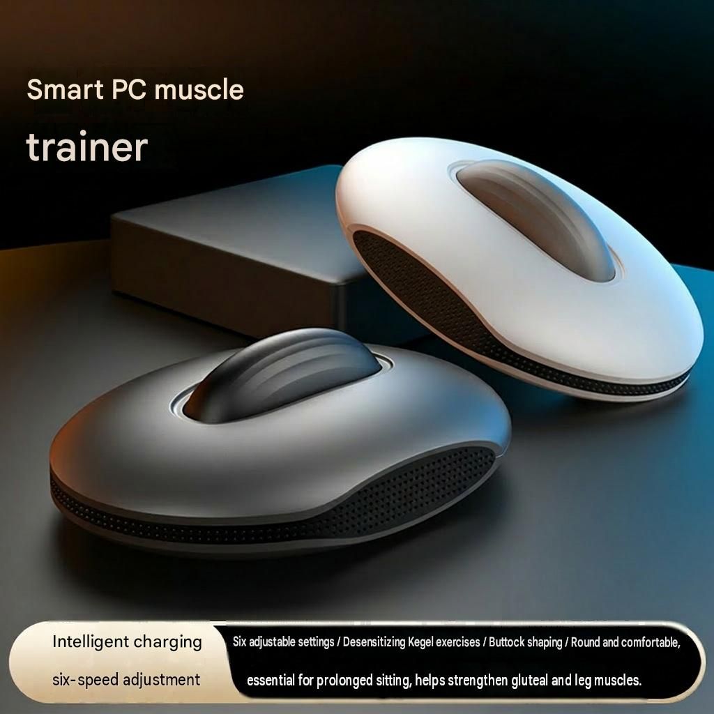 Black Rechargeable PC Muscle Trainer - ABS and Silicone Pelvic Floor Exerciser with 6 Vibration Modes, Waterproof Design, Portable Kegel Training Device for Men and Women