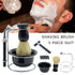 Men's Wet Shaving Kit - Safety Razor, Shaving Brush, Soap Bowl & Stand - Complete Grooming Set with Replacement Blades - Classic Black Bathroom Accessories for Travel and Home Use
