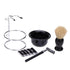 Men's Wet Shaving Kit - Safety Razor, Shaving Brush, Soap Bowl & Stand - Complete Grooming Set with Replacement Blades - Classic Black Bathroom Accessories for Travel and Home Use