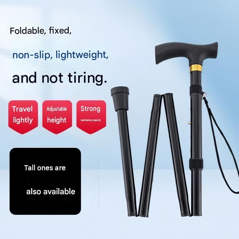 Red Foldable Hiking Cane 2-Pack, Adjustable 85-95cm, Aluminium Mobility Aid