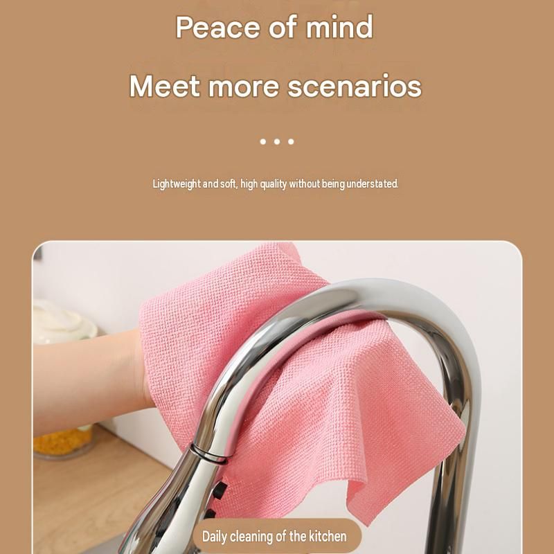3 Pack Green Microfiber Cleaning Cloth Roll - 25x25cm Thickened Absorbent Wipes - Lint Free Reusable Kitchen Towel for Dishes, Fruit, Countertops - Easy Tear Design, Multi Purpose Household Cleaning