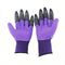 3-Pack Purple Garden Gloves with ABS Digging Claws, Waterproof Latex Coated