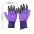 3-Pack Purple Garden Gloves with ABS Digging Claws, Waterproof Latex Coated