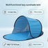 Blue Pop Up Beach Tent - Silver Coated Sun Shelter with Instant Setup, Lightweight Portable Shade for Camping Fishing Park, 142x72x67cm