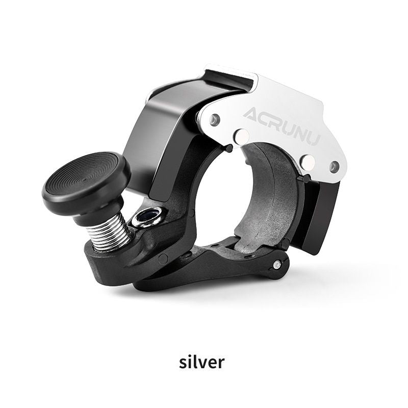 2 Pack Silver Mini Bicycle Bell - Lightweight Aluminium Alloy Handlebar Ring with Crisp Sound, Compact Safety Horn for Road and Mountain Bikes