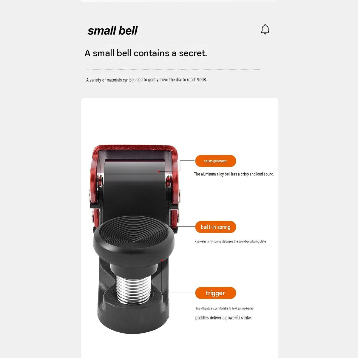 2 Pack Red Mini Bicycle Bell - Lightweight Aluminium Alloy Handlebar Ring with Crisp Sound, Compact Safety Horn for Road and Mountain Bikes