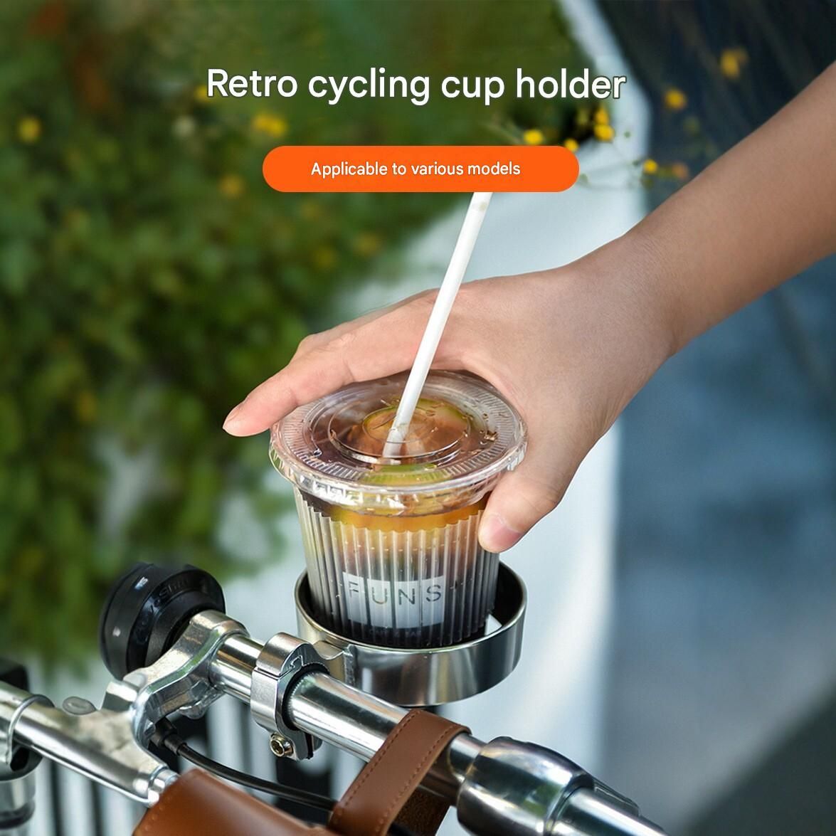 Black Aluminium Alloy Bicycle Cup Holder - Adjustable Handlebar Mount for Coffee Bottles, Universal Drink Rack for E-Bikes Motorcycles Road Bikes