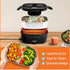 Grey Electric Lunch Box 1.5L - Portable Food Heater with 12V Car and 240V Home Plug, Stainless Steel Container and Leak Proof Lid - Heated Lunchbox for Office, Truck Drivers, Camping and Travel