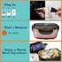 Grey Electric Lunch Box 1.5L - Portable Food Heater with 12V Car and 240V Home Plug, Stainless Steel Container and Leak Proof Lid - Heated Lunchbox for Office, Truck Drivers, Camping and Travel