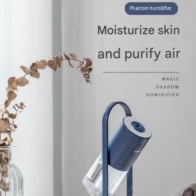 White 360 Rotating USB Humidifier with Star Projector - 200ml Portable Cool Mist Maker,  Quiet Desktop Air Diffuser for Bedroom and Office