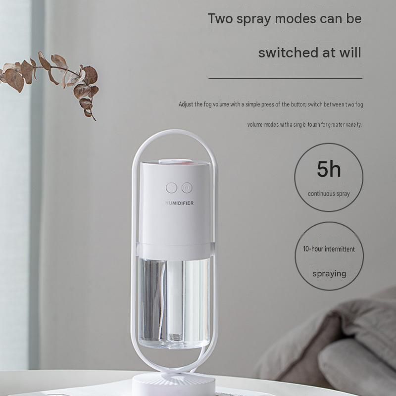 White 360 Rotating USB Humidifier with Star Projector - 200ml Portable Cool Mist Maker,  Quiet Desktop Air Diffuser for Bedroom and Office