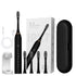 Sonic Electric Toothbrush Black set with 4 brush heads, stand, and travel case- 6 Cleaning Modes, USB Rechargeable, DuPont Soft Bristles, Travel Friendly Oral Care Set