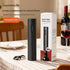 Six-piece set Electric Wine Opener（Includes base, pourer, and stopper） - Rechargeable Automatic Corkscrew , USB-C Fast Opening Bottle Opener for Red Wine, Ergonomic ABS Stainless Steel Design, Home Bar & Party Essential