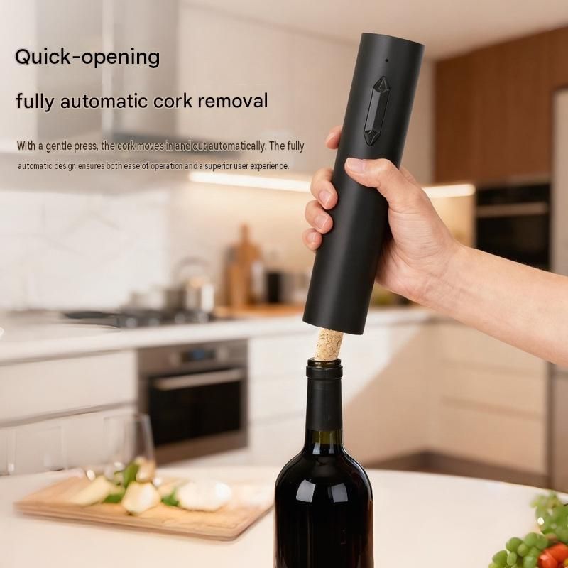 Six-piece set Electric Wine Opener（Includes base, pourer, and stopper） - Rechargeable Automatic Corkscrew , USB-C Fast Opening Bottle Opener for Red Wine, Ergonomic ABS Stainless Steel Design, Home Bar & Party Essential