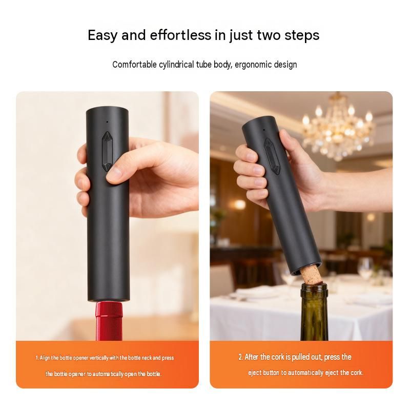 Six-piece set Electric Wine Opener（Includes base, pourer, and stopper） - Rechargeable Automatic Corkscrew , USB-C Fast Opening Bottle Opener for Red Wine, Ergonomic ABS Stainless Steel Design, Home Bar & Party Essential