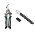Garden Pruning and Sharpening Tool Set - Green Stainless Steel Folding Shears and Black Portable Alloy Steel Blade Sharpener Kit for Fruit Trees, Bonsai, and Garden Maintenance