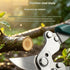 Garden Pruning and Sharpening Tool Set - Green Stainless Steel Folding Shears and Black Portable Alloy Steel Blade Sharpener Kit for Fruit Trees, Bonsai, and Garden Maintenance