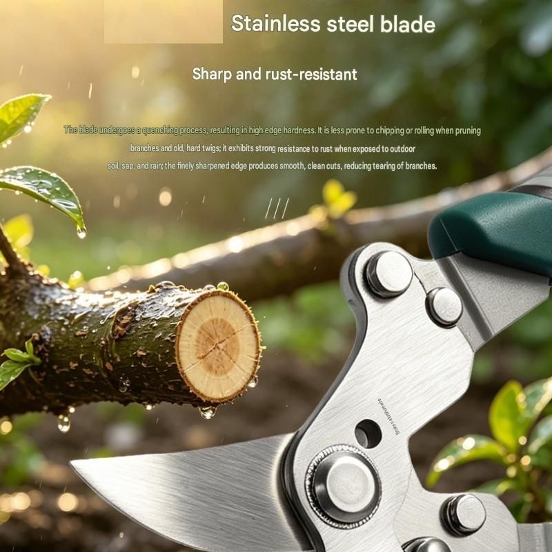 Garden Pruning and Sharpening Tool Set - Orange Stainless Steel Folding Shears and Black Portable Alloy Steel Blade Sharpener Kit for Fruit Trees, Bonsai, and Garden Maintenance