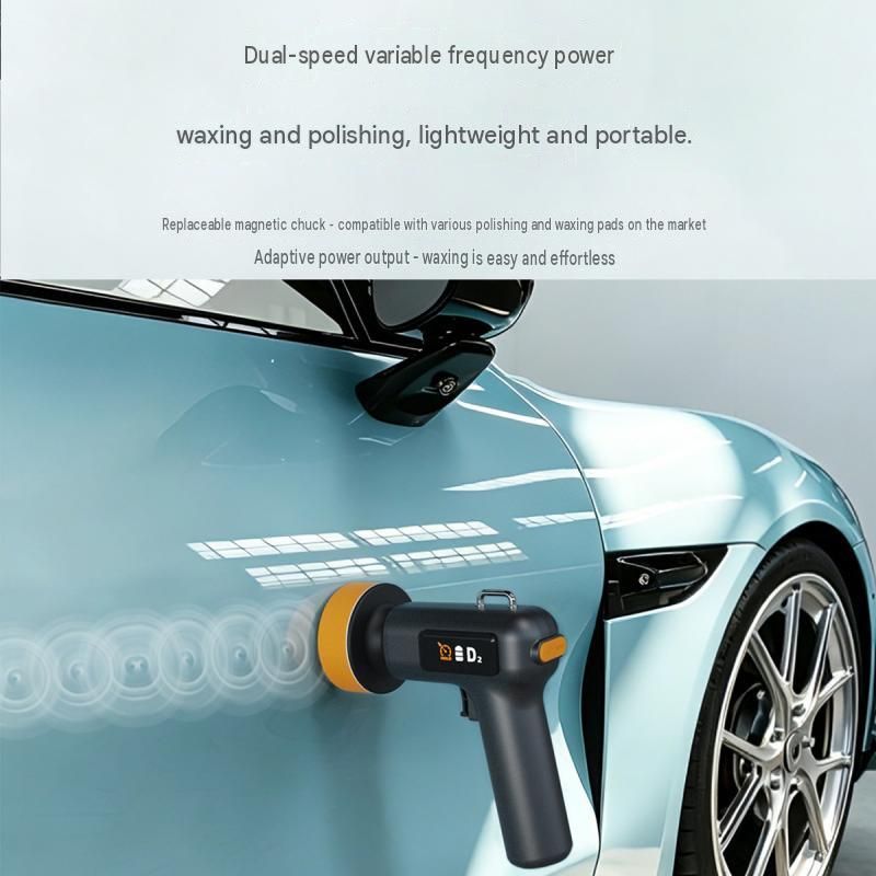 Cordless Car Polisher and Waxer Kit - 2-Speed Electric Buffer with LCD Display - Magnetic Quick Change Pads, Portable Auto Detailing Tool for Scratch Removal, Cleaning, Home Use