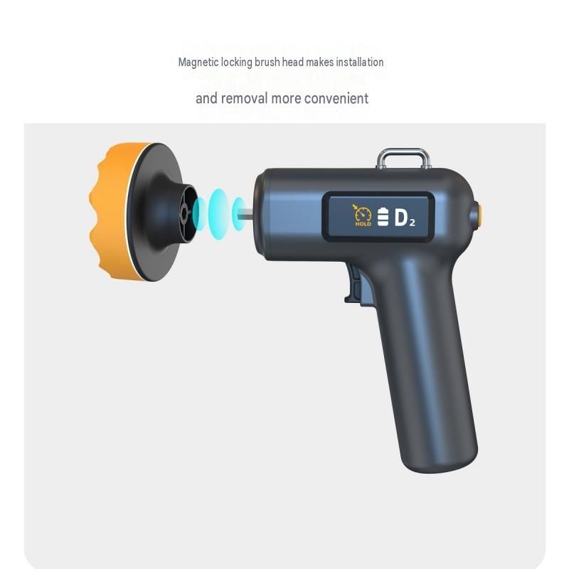 Cordless Car Polisher and Waxer Kit - 2-Speed Electric Buffer with LCD Display - Magnetic Quick Change Pads, Portable Auto Detailing Tool for Scratch Removal, Cleaning, Home Use