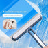 2-pack White 4-in-1 Window Squeegee and Scrubber - 22cm Wide Blade, Built-in Gap Brush, Streak-Free Glass Cleaner for Bathroom Mirrors, Shower Screens