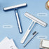 2-pack White 4-in-1 Window Squeegee and Scrubber - 22cm Wide Blade, Built-in Gap Brush, Streak-Free Glass Cleaner for Bathroom Mirrors, Shower Screens