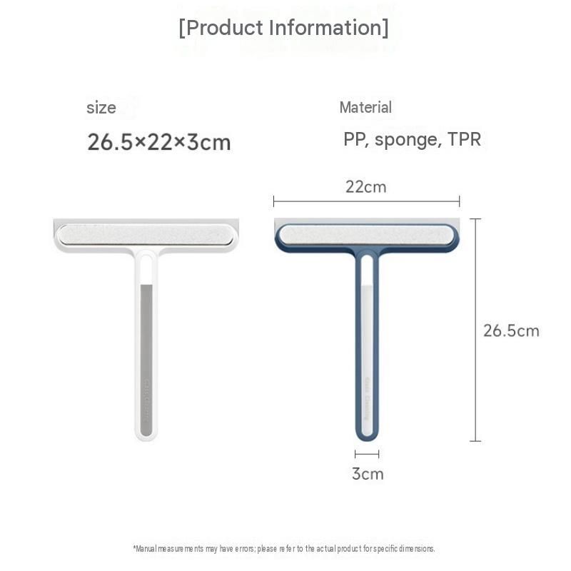 2-pack White 4-in-1 Window Squeegee and Scrubber - 22cm Wide Blade, Built-in Gap Brush, Streak-Free Glass Cleaner for Bathroom Mirrors, Shower Screens
