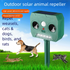 Solar Powered Ultrasonic Animal Repeller （Single-speaker style）- Outdoor Pest Deterrent with PIR Motion Sensor and LED Flash, Waterproof Garden Stake for Cats, Dogs, Birds, Rodents, Snakes, Green ABS Plastic, 12m Range