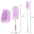 Purple Telescopic Electrostatic Duster with 4-pack Replaceable Microfiber Head - Extendable 35-80cm Stainless Steel Handle, Non-Scratch Cleaning Brush for Home, Car, Keyboard, Ceiling Fans