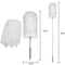 White Telescopic Electrostatic Duster with 4-pack Replaceable Microfiber Head - Extendable 35-80cm Stainless Steel Handle, Non-Scratch Cleaning Brush for Home, Car, Keyboard, Ceiling Fans