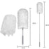 White Telescopic Electrostatic Duster with 4-pack Replaceable Microfiber Head - Extendable 35-80cm Stainless Steel Handle, Non-Scratch Cleaning Brush for Home, Car, Keyboard, Ceiling Fans