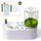 Green Automatic Water-Colour Paintbrush Cleaner Set - Green 2-in-1 Station with Self-Cleaning Water Dispenser - Includes 8 Brushes & Flower Palette - Mess-Free Art Accessory