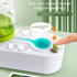 Green Automatic Water-Colour Paintbrush Cleaner Set - Green 2-in-1 Station with Self-Cleaning Water Dispenser - Includes 8 Brushes & Flower Palette - Mess-Free Art Accessory