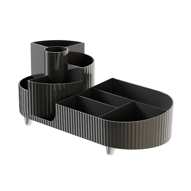 Large pen holder rotating storage tray, black