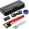 Red Portable Cordless Soldering Iron Kit with 3 Soldering Tips 5V 8W - 3 Temperature Settings, Fast Heating Mini Tool for Circuit Board Repair, Electronics Soldering, Wiring and DIY Use