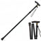Folding Hiking Stick Black - Adjustable Aluminum Telescopic Walking Cane, 5-Height Settings 82-95cm, Lightweight Portable Trekking Pole for Seniors and Outdoors