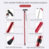 Folding Hiking Stick Black - Adjustable Aluminum Telescopic Walking Cane, 5-Height Settings 82-95cm, Lightweight Portable Trekking Pole for Seniors and Outdoors
