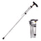 Folding Hiking Stick Silver - Adjustable Aluminum Telescopic Walking Cane, 5-Height Settings 82-95cm, Lightweight Portable Trekking Pole for Seniors and Outdoors