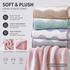Pink 5-Pack Wave Pattern Towels, 35x75cm, Soft Absorbent, Hanging Loop