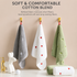 5-Pack Hanging Hand Towels (Green)- 30 x 30 cm Soft Absorbent Quick-Dry Square Towels with Hanging Loops for Bathroom, Kitchen and Everyday Home Use