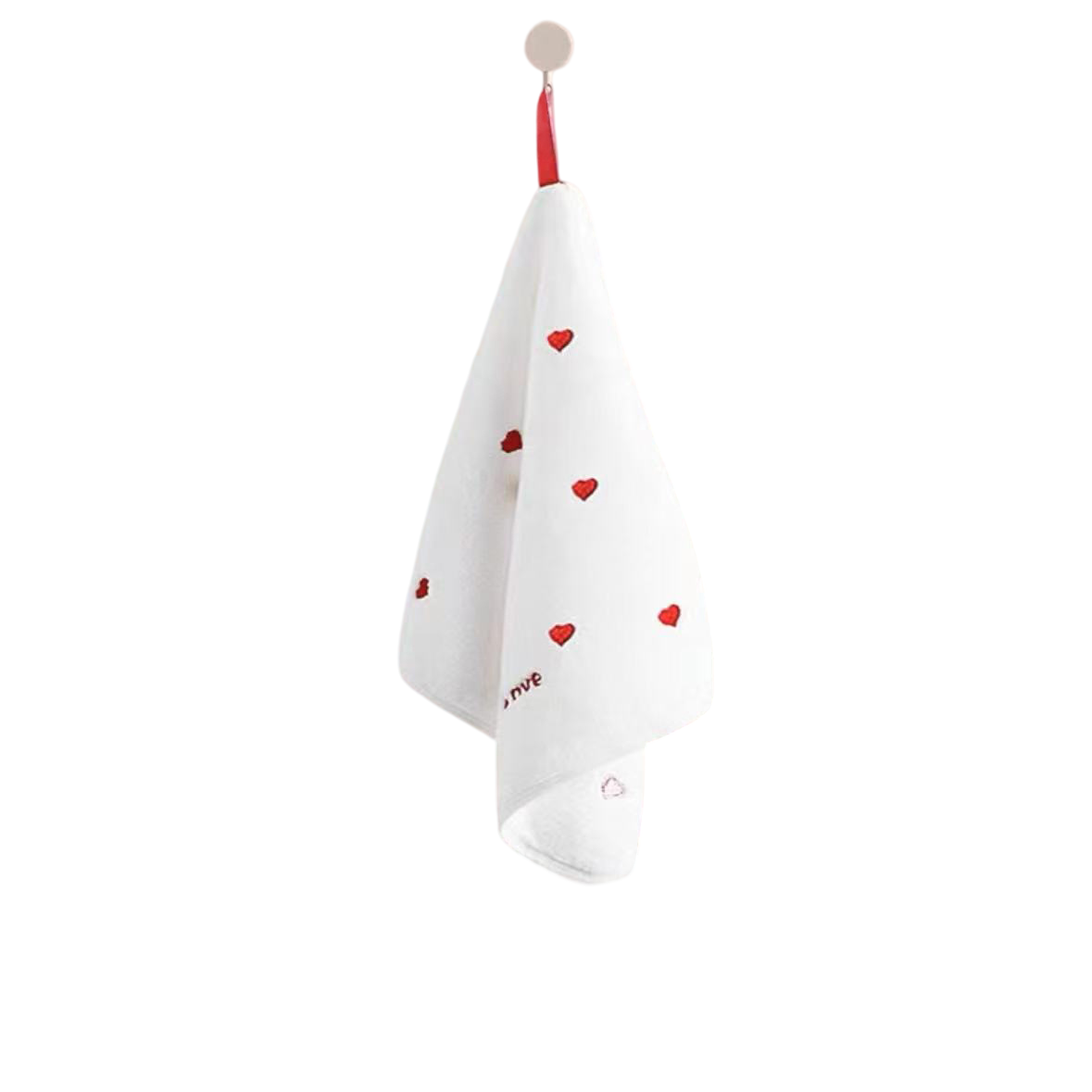 5-Pack White Hanging Hand Towels, 30x30cm, Soft Absorbent, with Hang Loop