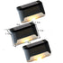 4 Pack Solar Step Lights (White light)- Outdoor LED Fence and Deck Lights with Auto Dusk Activation, 8-10 Hour Lighting for Stairs, Garden, Patio and Pathways