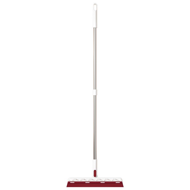 Red 2 in 1 Floor Squeegee Broom - 102cm Long Handle 32cm Double Sided Cleaning Head with 180 Degree Rotation for Water, Hair, Floors, Windows and Bathrooms