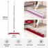 Red 2 in 1 Floor Squeegee Broom - 102cm Long Handle 32cm Double Sided Cleaning Head with 180 Degree Rotation for Water, Hair, Floors, Windows and Bathrooms